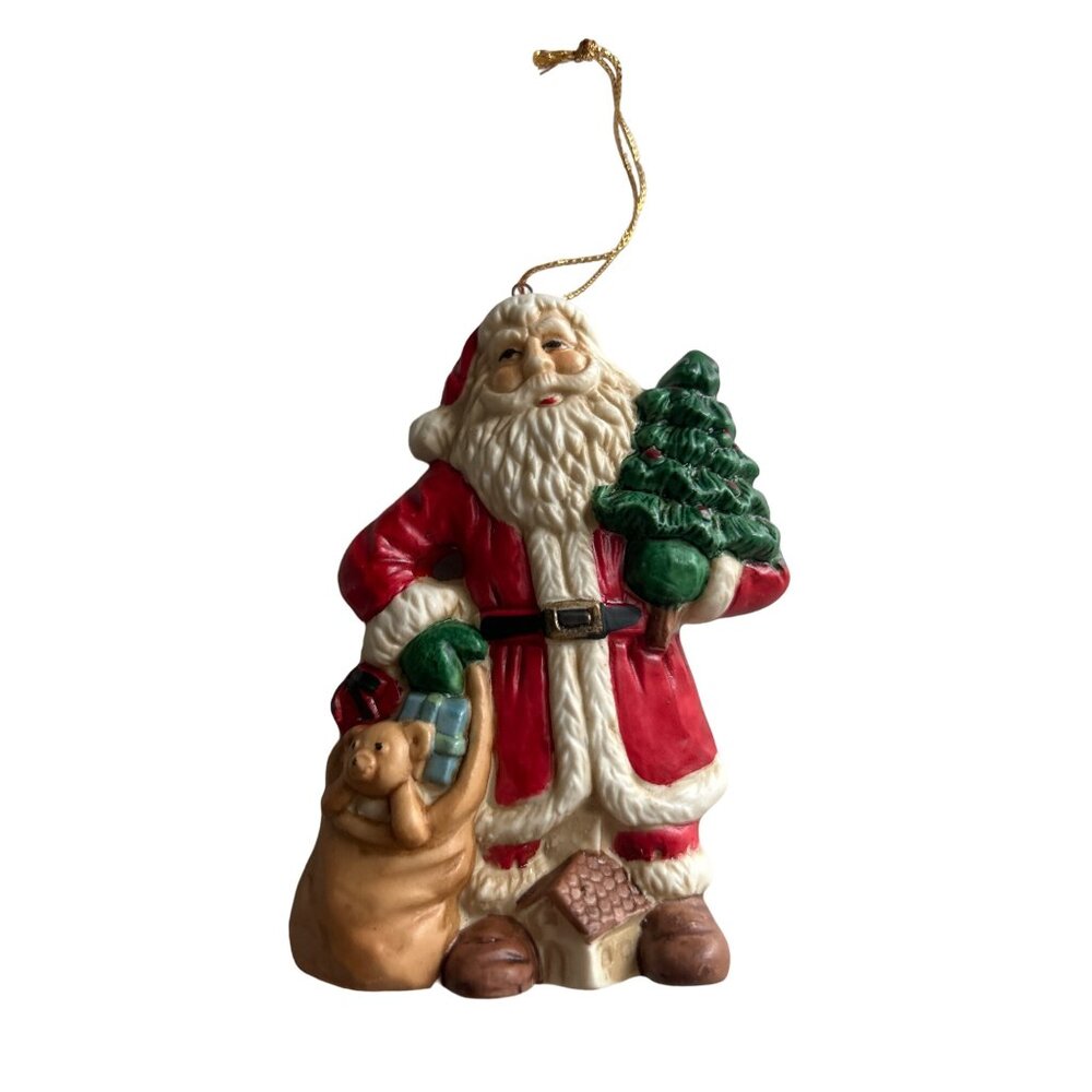 Vintage Silvestri Santa Claus Christmas Ornament Handcrafted Figurine